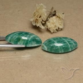 Amazonite Gemstones in 19.9 x 10.2 mm Size for Sale, Amazonite Stones in Pine Green Color