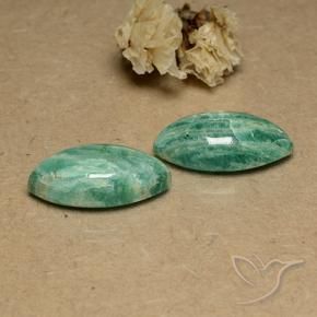 17.51 ctw Green Amazonite Stones, Natural Amazonite in Marquise Cabochon Shape for Sale