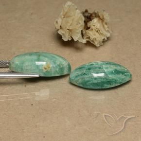 Amazonite Gemstones in 19.9 x 10.2 mm Size for Sale, Amazonite Stones in Pine Green Color