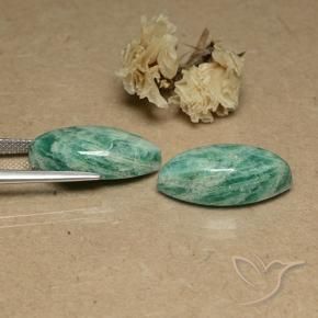 Amazonite Gemstones in 19.8 x 10.1 mm Size for Sale, Amazonite Stones in Medium Green Color