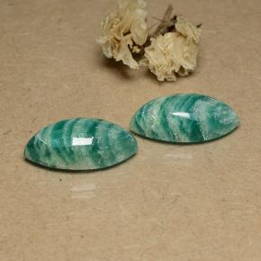 18.28 ctw Green Amazonite Stones, Natural Amazonite in Marquise Cabochon Shape for Sale