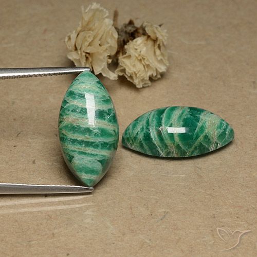 18.56 ct Green Amazonite, 20 x 10.2 mm Marquise Cut From Madagascar, Photo A