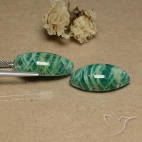 Amazonite Gemstones in 20 x 10.2 mm Size for Sale, Amazonite Stones in Medium Green Color