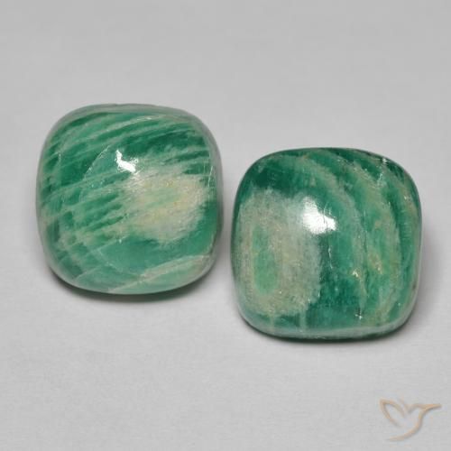 10.9 ct Green Amazonite, 10.3 x 10.3 mm Cushion Cut From Madagascar, Photo A