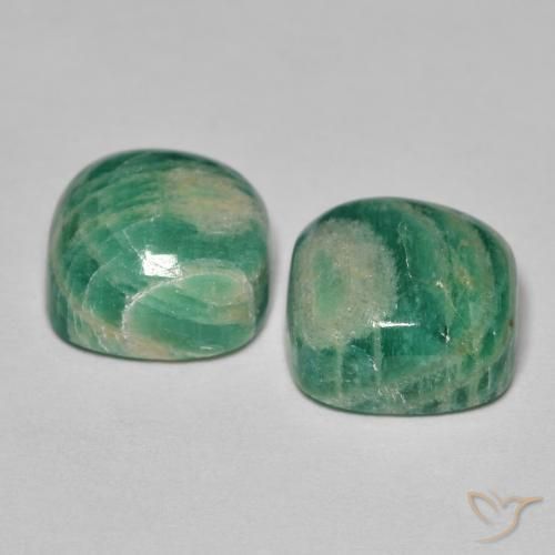 Amazonite Gemstones in 10 x 10 mm (calibrated) Size for Sale, Amazonite Stones in Medium Green Color