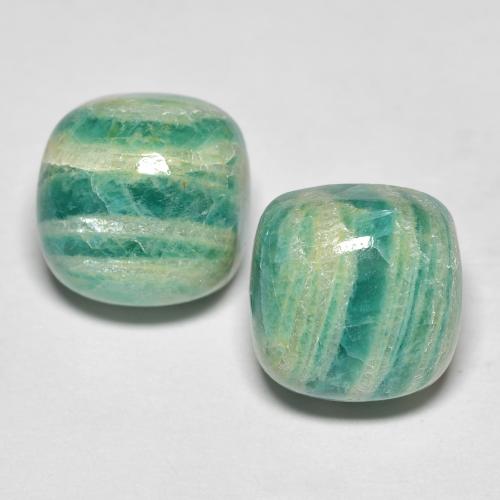 Cool Green Amazonite Gem - 5.9ct Cushion Cabochon (ID: 491787)