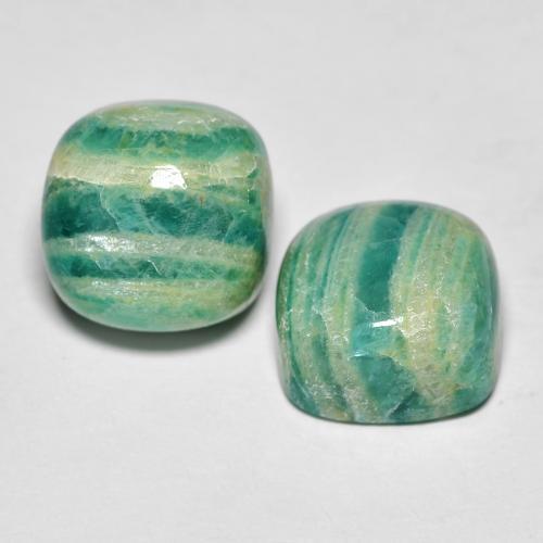 11.85 ctw Green Amazonite Stones, Natural Amazonite in Cushion Cabochon Shape for Sale