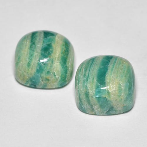 Amazonite Gemstones in 10 x 10 mm (calibrated) Size for Sale, Amazonite Stones in Medium Green Color