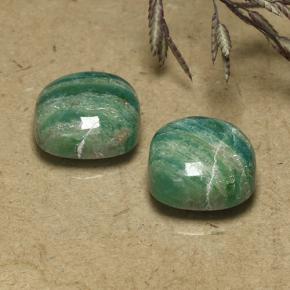 8.15 ctw Green Amazonite Stones, Natural Amazonite in Cushion Cabochon Shape for Sale