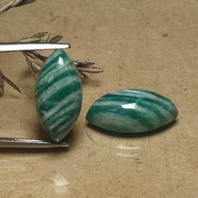 14.83 ctw Green Amazonite Gemstones, Amazonite Gems in Marquise Cabochon Shape for Sale.