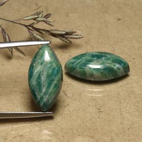 6.3ct Marquise Cabochon Blue-Green Amazonite for sale thumb image of 6.3ct Marquise Cabochon Blue-Green Amazonite (ID: 491793)