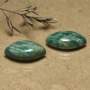 12.58 ctw Green Amazonite Stones, Natural Amazonite in Marquise Cabochon Shape for Sale