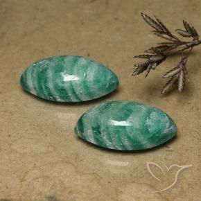 14.56 ctw Green Amazonite Stones, Natural Amazonite in Marquise Cabochon Shape for Sale