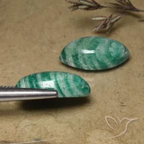 Amazonite Gemstones in 18.3 x 9.2 mm Size for Sale, Amazonite Stones in Medium-Dark Green Color