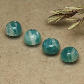 2.24 ctw Green Amazonite Stones, Natural Amazonite in Round Cabochon Shape for Sale