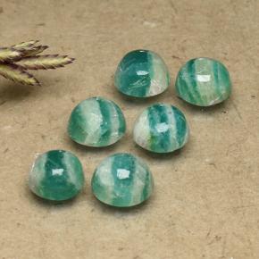 Medium Green Amazonite Gem - 0.5ct Round Cabochon (ID: 491803)