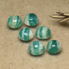 3.18 ctw Green Amazonite Stones, Natural Amazonite in Round Cabochon Shape for Sale