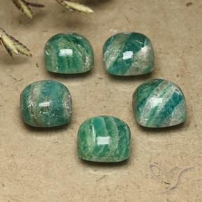 9.00 ctw Green Amazonite Stones, Natural Amazonite in Cushion Cabochon Shape for Sale