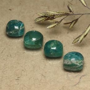 7.62 ctw Green Amazonite Stones, Natural Amazonite in Cushion Cabochon Shape for Sale
