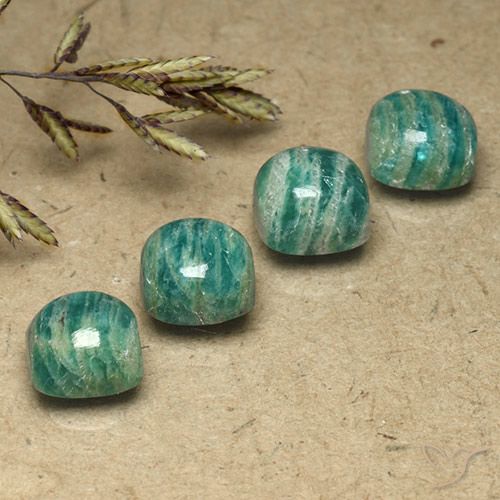 8.14ctw Natural Pine Green Amazonite, Cushion, Opaque