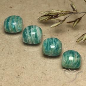 8.14 ctw Green Amazonite Stones, Natural Amazonite in Cushion Cabochon Shape for Sale