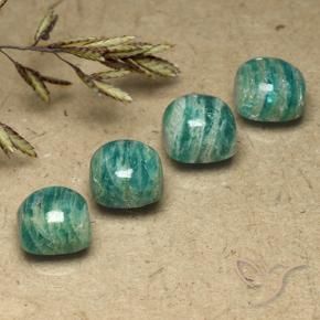 Amazonite Gemstones in 7 x 7 mm (calibrated) Size for Sale, Amazonite Stones in Pine Green Color