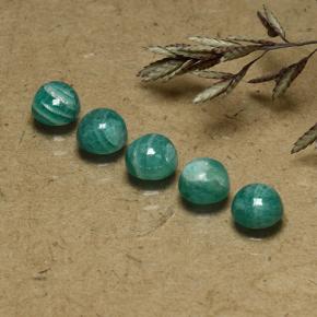 2.88 ctw Green Amazonite Stones, Natural Amazonite in Round Cabochon Shape for Sale