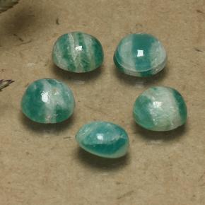 2.23 ctw Green Amazonite Stones, Natural Amazonite in Round Cabochon Shape for Sale