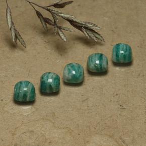 Verde medio Amazonita Gema - 0.7ct Cabujón forma Cojín (ID: 491814)