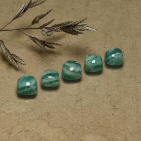 Medium Green Amazonite Gem - 0.6ct Cushion Cabochon (ID: 491815)