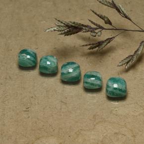 3.22 ctw Green Amazonite Stones, Natural Amazonite in Cushion Cabochon Shape for Sale