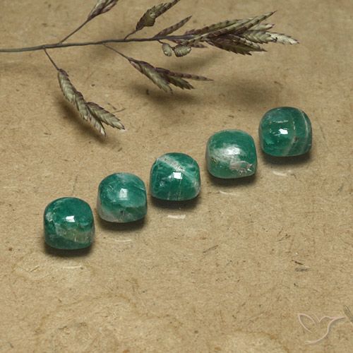 4.02 ct Green Amazonite, 5.1 x 5 mm Cushion Cut From Madagascar, Photo A