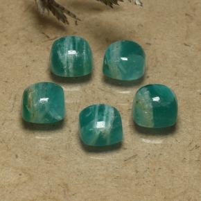 3.70 ctw Green Amazonite Stones, Natural Amazonite in Cushion Cabochon Shape for Sale