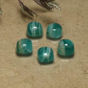 Amazonite Gemstones in 5.2 x 5.1 mm Size for Sale, Amazonite Stones in Medium Green Color