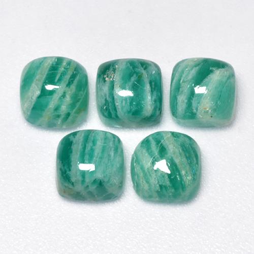 Pine Green Амазонит Камень - 0.8ct Подушечка Кабошон (ID: 491819)