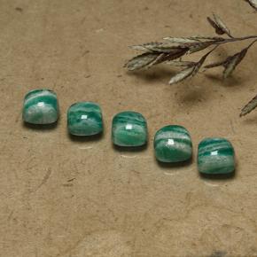 3.85 ctw Green Amazonite Stones, Natural Amazonite in Cushion Cabochon Shape for Sale