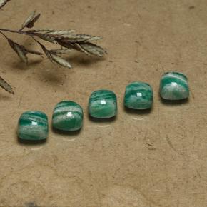 Amazonite Gemstones in 5 x 5 mm Size for Sale, Amazonite Stones in Medium-Dark Green Color