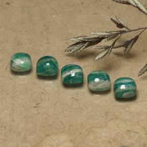3.60 ctw Green Amazonite Stones, Natural Amazonite in Cushion Cabochon Shape for Sale