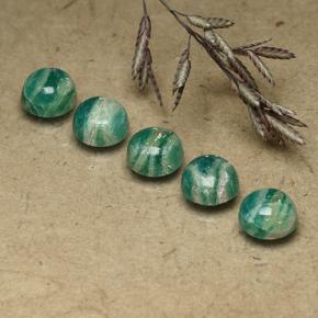 Amazonite Gemstones in 6 mm (calibrated) Size for Sale, Amazonite Stones in Pine Green Color