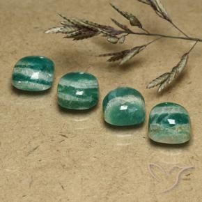 7.03 ctw Green Amazonite Stones, Natural Amazonite in Cushion Cabochon Shape for Sale