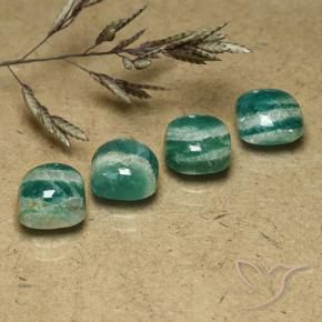 Amazonite Gemstones in 7.3 x 7.3 mm Size for Sale, Amazonite Stones in Pine Green Color
