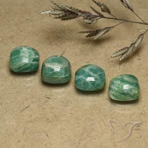 6.36 ctw Green Amazonite Stones, Natural Amazonite in Cushion Cabochon Shape for Sale