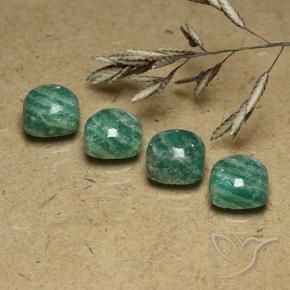 7.37 ctw Green Amazonite Stones, Natural Amazonite in Cushion Cabochon Shape for Sale