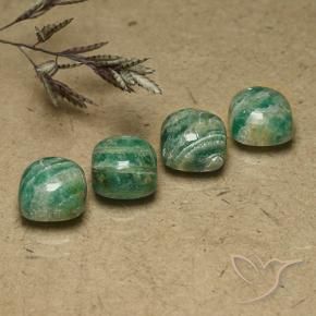 Amazonite Gemstones in 7 x 7 mm (calibrated) Size for Sale, Amazonite Stones in Medium-Dark Green Color