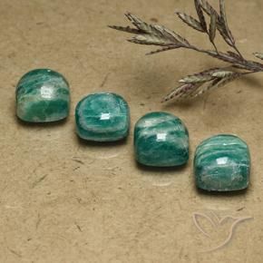 8.67 ctw Green Amazonite Stones, Natural Amazonite in Cushion Cabochon Shape for Sale