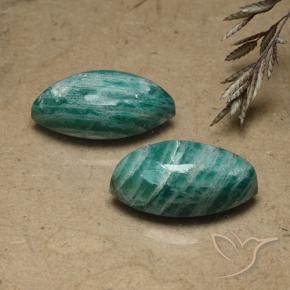 14.58 ctw Green Amazonite Stones, Natural Amazonite in Marquise Cabochon Shape for Sale