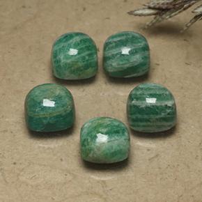 10.83 ctw Green Amazonite Stones, Natural Amazonite in Cushion Cabochon Shape for Sale