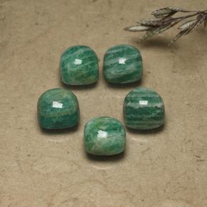 Amazonite Gemstones in 7.3 x 7.2 mm Size for Sale, Amazonite Stones in Cool Pine Green Color