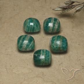 Amazonite Gemstones in 7 x 7 mm (calibrated) Size for Sale, Amazonite Stones in Pine Green Color