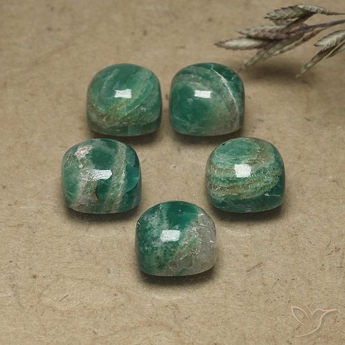 10.90ctw Natural Cool Green Amazonite, Cushion, Opaque